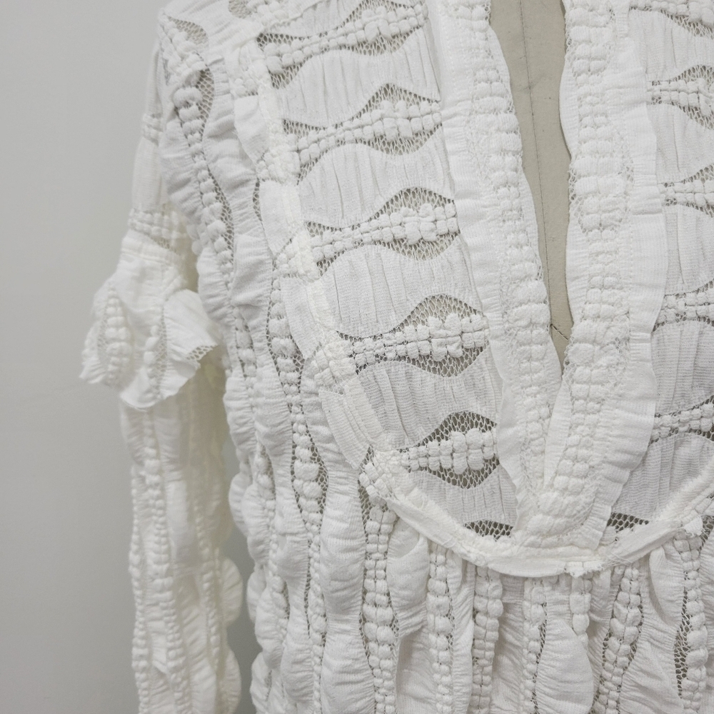 NWOT Free People Women's Candy Shop Sheer Lace Tunic Top Size XS Boho Coastal - Picture 10 of 12